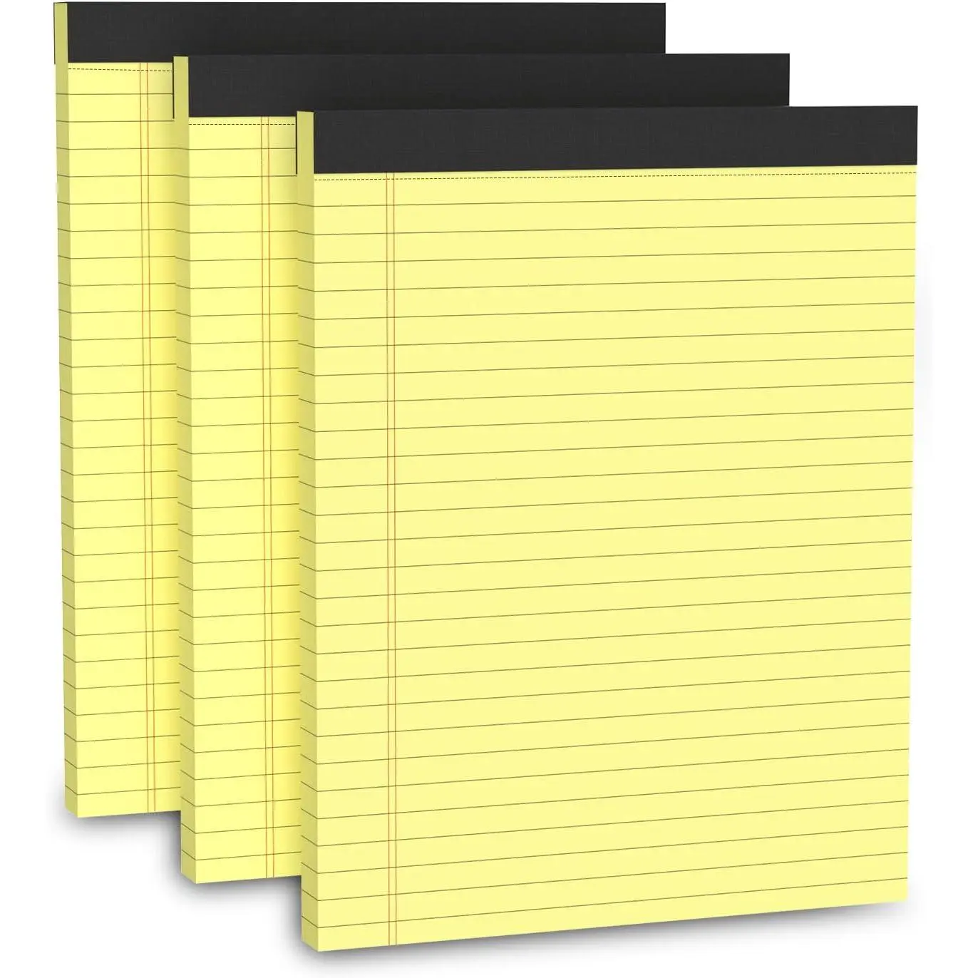 Legal Pads 8.5 x 11, 3 Pack Yellow Note Pads 8.5 x 11 Writing Pads Perforated Paper Tablets 8-1/2 x 11 Wide Ruled Legal Notepads Lined Pads of Paper Notepads Yellow Notebook 30 Sheets Per Notepad