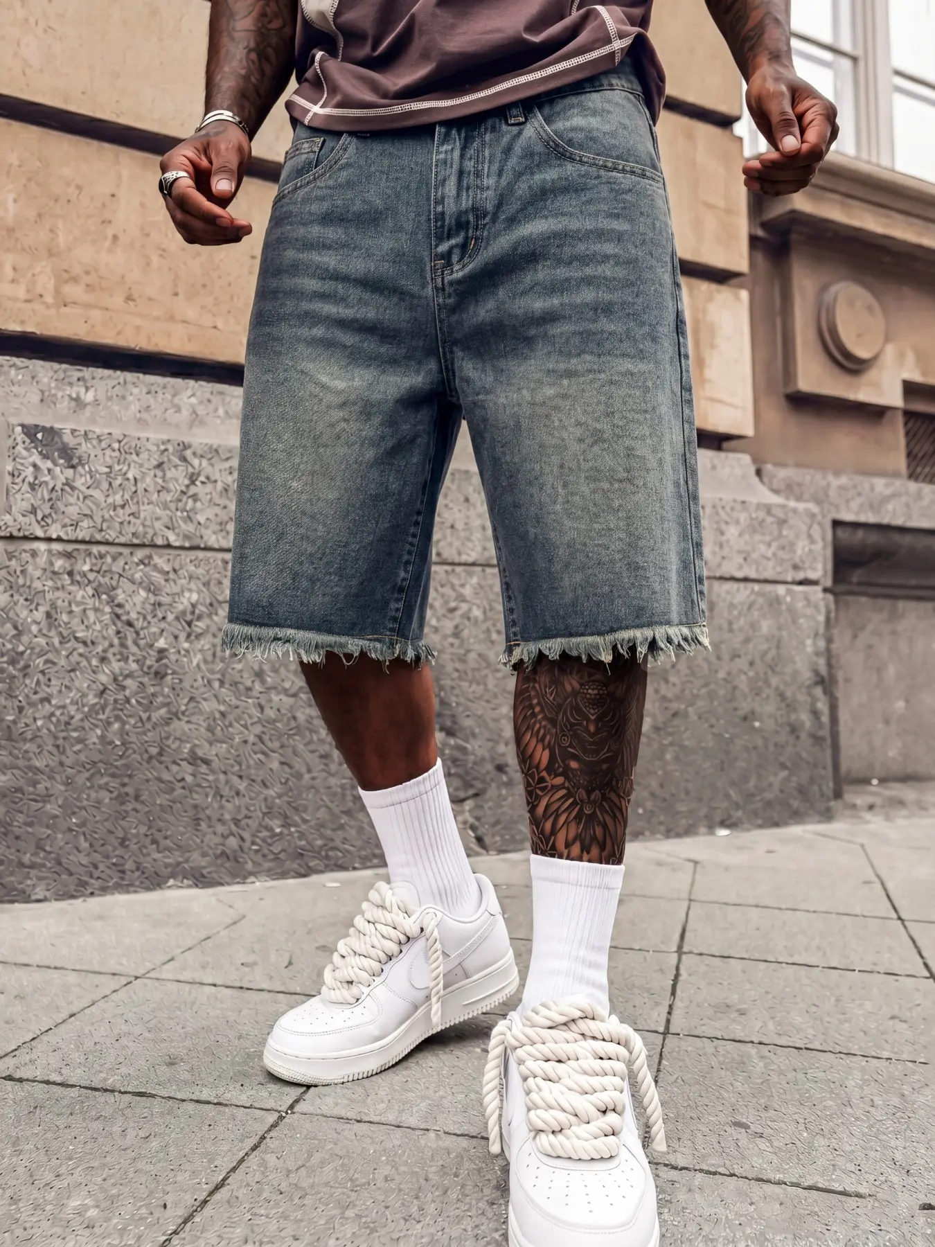 Men's Loose Denim Jean Shorts, Minimalist Y2K Skate Streetwear Style Versatile Fashion Summer Casual Shorts for Daily Outfits