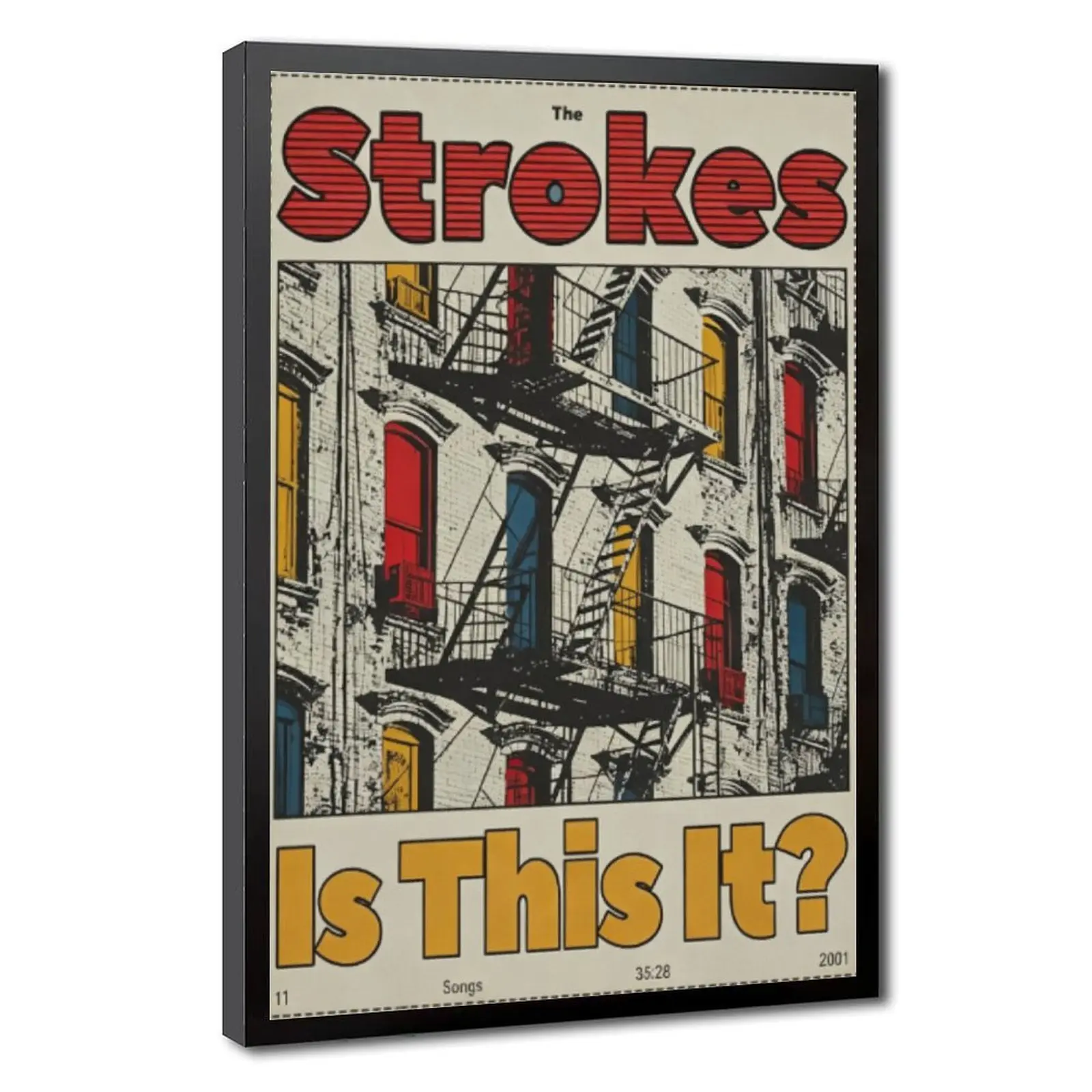 The Strokes Poster Is This It Album Print Retro Indie Rock Print Vintage Band Poster New York Building Wall Art Rock Music Illustration Grunge Style Bedroom Living Room Wall Decor