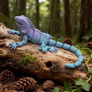3D Printed Realistic Multicolor Lizard Figurine - Articulated Fidget Figurines with Movable Joints, Mini Desktop Ornament for Sports & Outdoor Gear Accessorizing