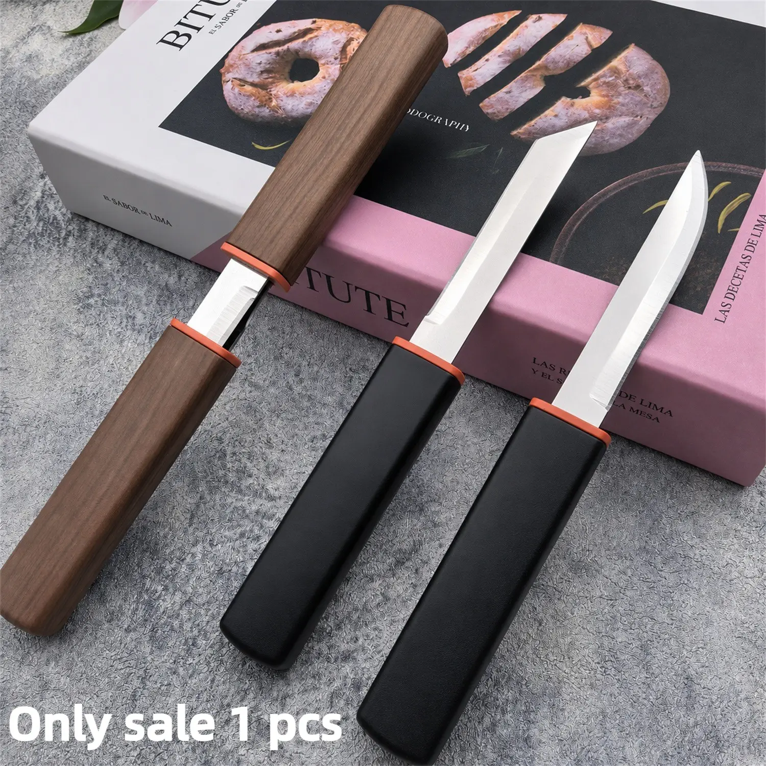 Fixed Blade Knife Set, High Carbon Stainless Steel Dragon Phoenix Design, Handle, Outdoor Edc Survival Tool, 1 Pair, Edc Knives, Outdoor Edc Tools, Survival Equipment