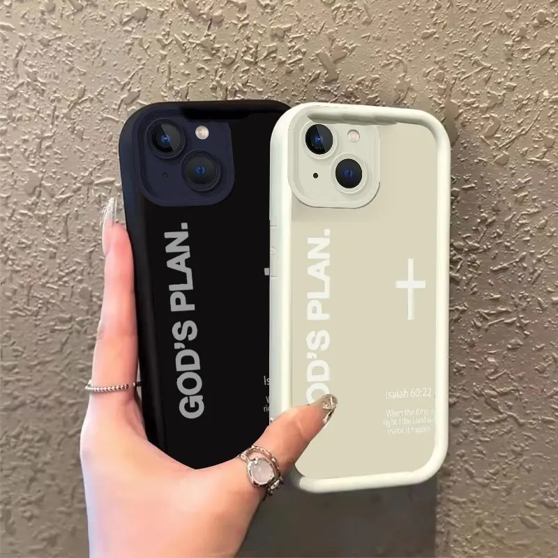 Phone case for iphone 13 13mini 14 14plus 15 15plus God's Plan & Cross Isaiah Verse Design Celestial Eye Layered Phone Case Full cover protection TPU Enhanced Peotection Gift ROOJTNO48