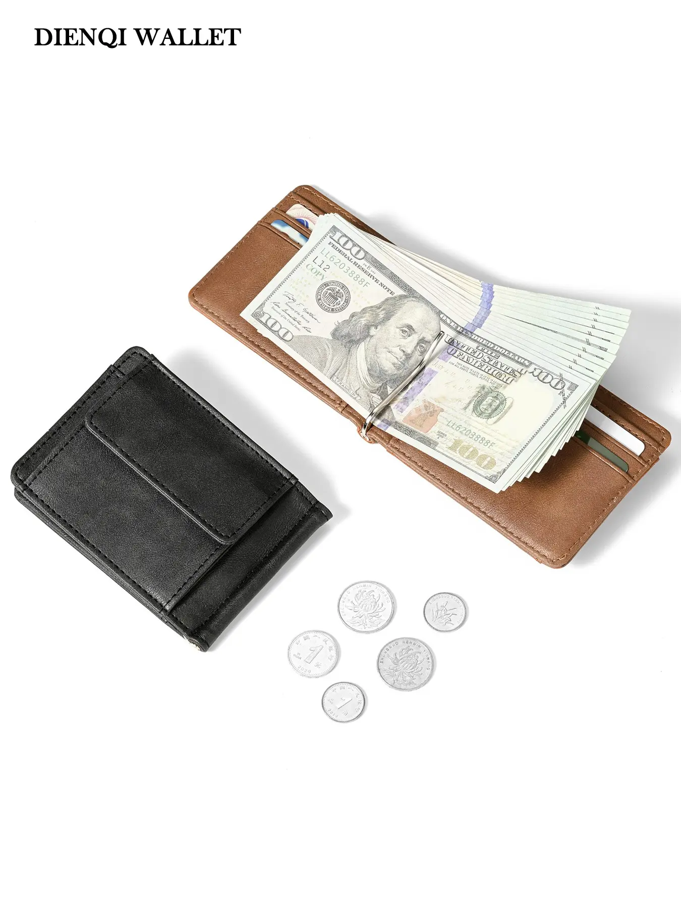 RFID Blocking Leather Credit Card Holder for Men, RFID Theft Proof, Ultra Slim Bifold Wallet, Multi Card Slots, Compact Pocket Cash Holder for Travel Business