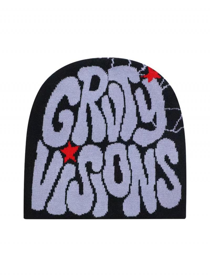 2026 latest spring and autumn best-selling knitted team victory cap, warm and snug fit with letter print, hip-hop street style hat, fashionable crochet design, unisex street fashion adjustable unisex hat