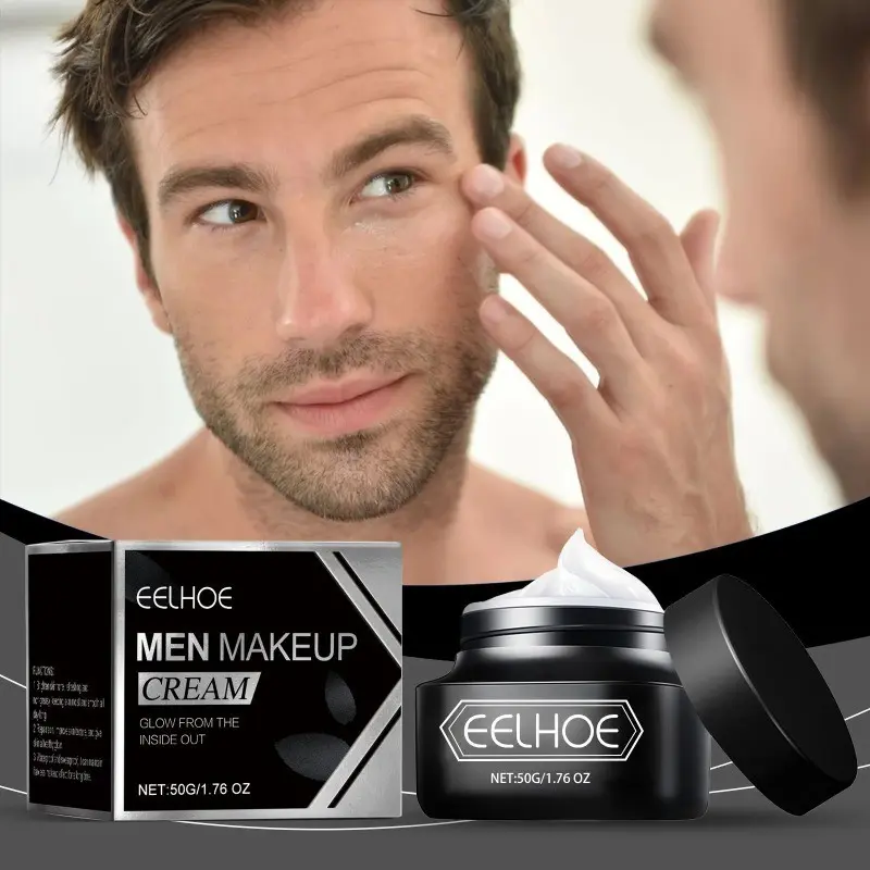 BB Cream Men Face Concealer Oil Control Waterproof Long Lasting Coverage Cover Flaws Makeup Nourishing Hydrating Brightening Facial Makeup Cream