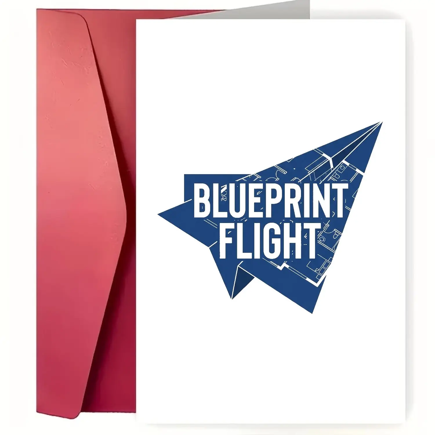 ✈️ Real Estate Blueprint Note Card Pop By Set, 1-Pack Premium 300GSM Cardstock with 1 Red Envelope, Unique Appreciation Gift for New Home Buyer and Seller, Realtor Client Relationship Builder 5x7" Blank Inside                         🤝
