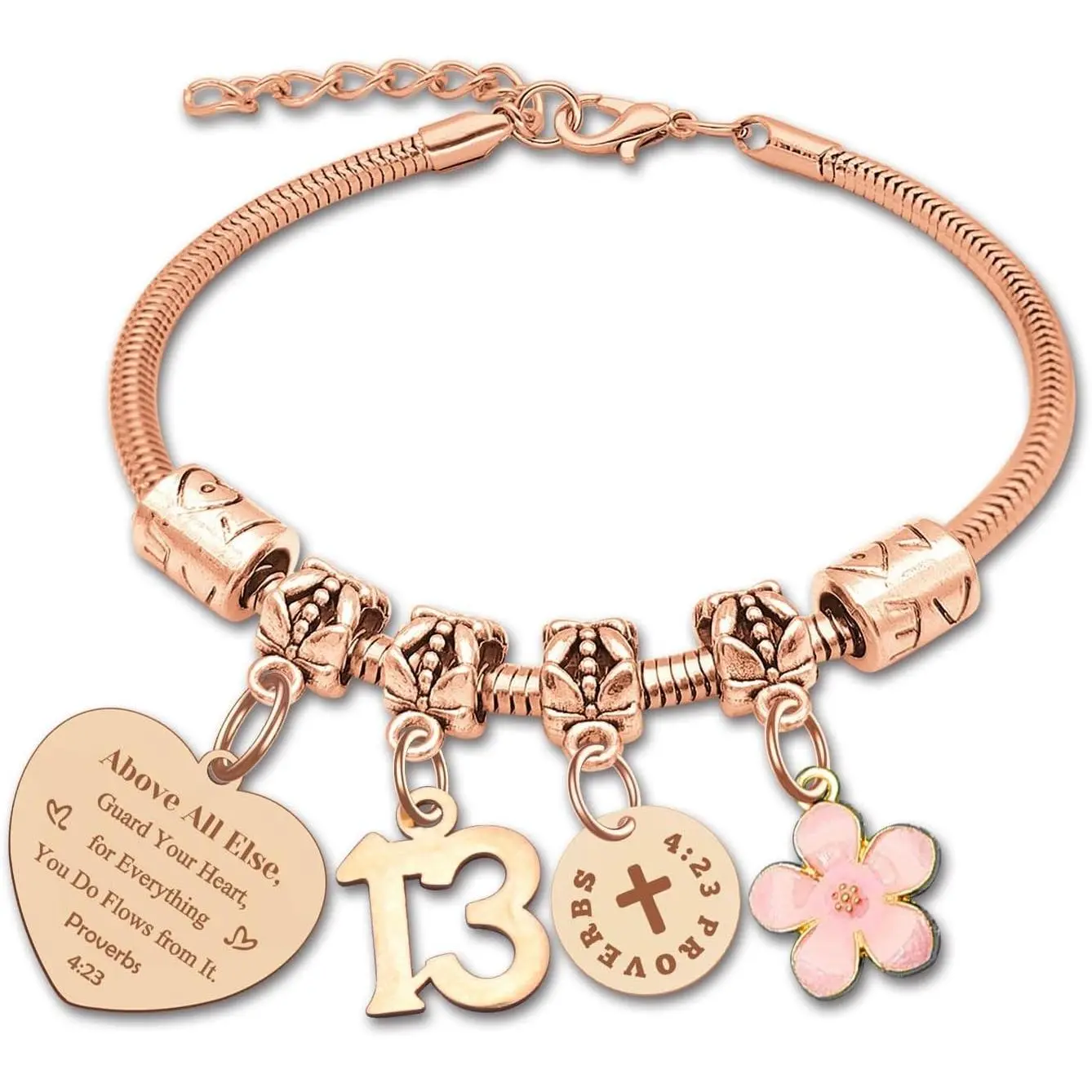 13th 15th 16th Birthday Gifts for Girl Stainless Steel Bracelet for Women Daughter Granddaughter Niece Sisters Inspirational Bible Verse Birthday Gift for 13 15 16 Years Old