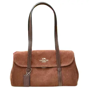COACH Bridget 35 Flap-Top Crossbody Bag for Women, Large Size, Brown Top-Grain Leather