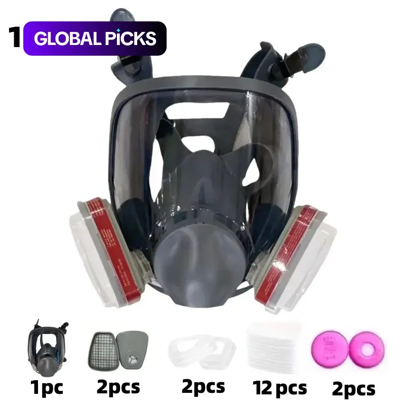 Silicone Upgrade Reusable Full Face Mask Anti-Toxic Mask Dustproof Gasproof Mask, 19-In-1 Filter Box, Protects Against Toxic Gases, Dust, Chemicals, Ideal for Painting, Sanding, Industrial Work, Protective Mask, Dustproof Safety Mask #GLOBAL PICKS