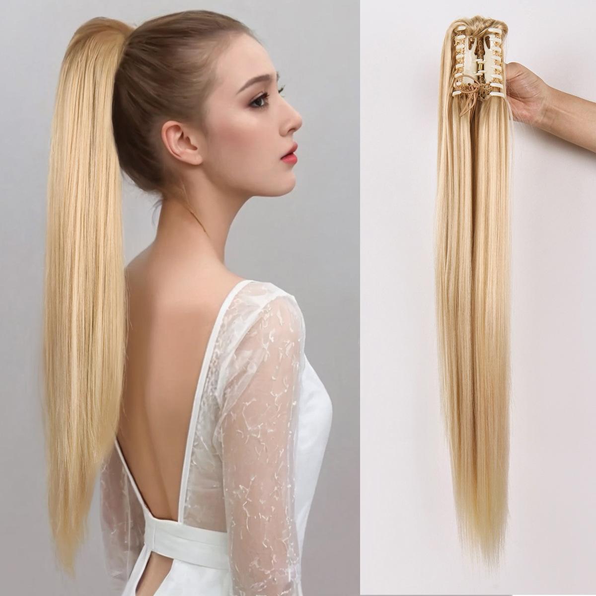 26-Inch Long Straight Purple Ponytail Wig for Women | Claw Clip Design | Natural-Looking Hair Extension Perfect for Daily Wear, Parties & Casual Outfits