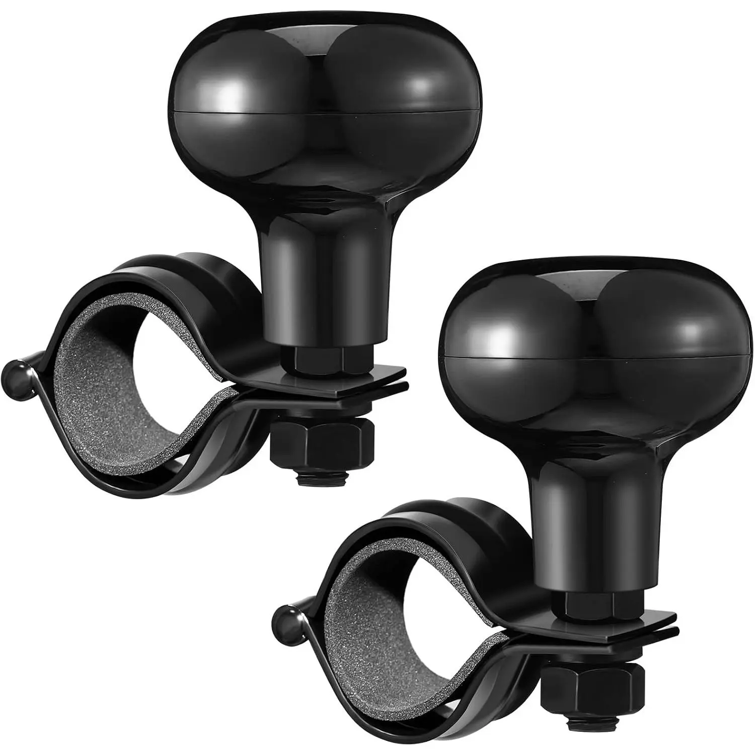 2 count Steering Wheel Knob Spinner  Knobs Steering Wheel 360 Degrees Rotation Tractor Accessories for , , , , Golf Carts (Black)