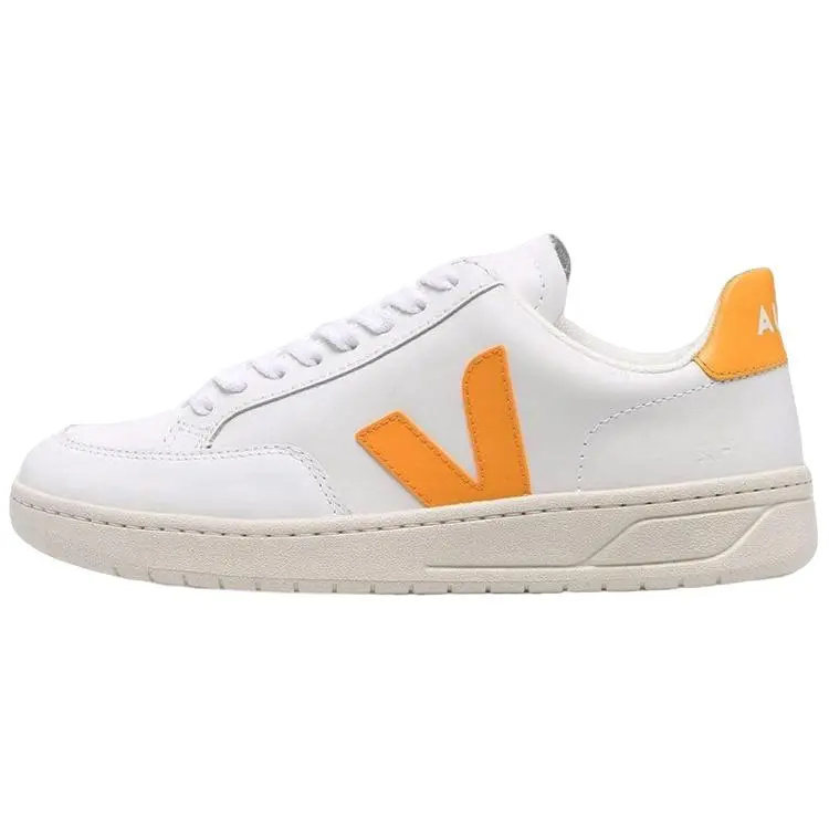 VEJA V-12 Leather Low-Top Sneakers Unisex White Orange Athletic Shoes Trending Shoes, House White Official Shoes to Get / Maison Mihara Verifiable, with credentials and supporting global authentication