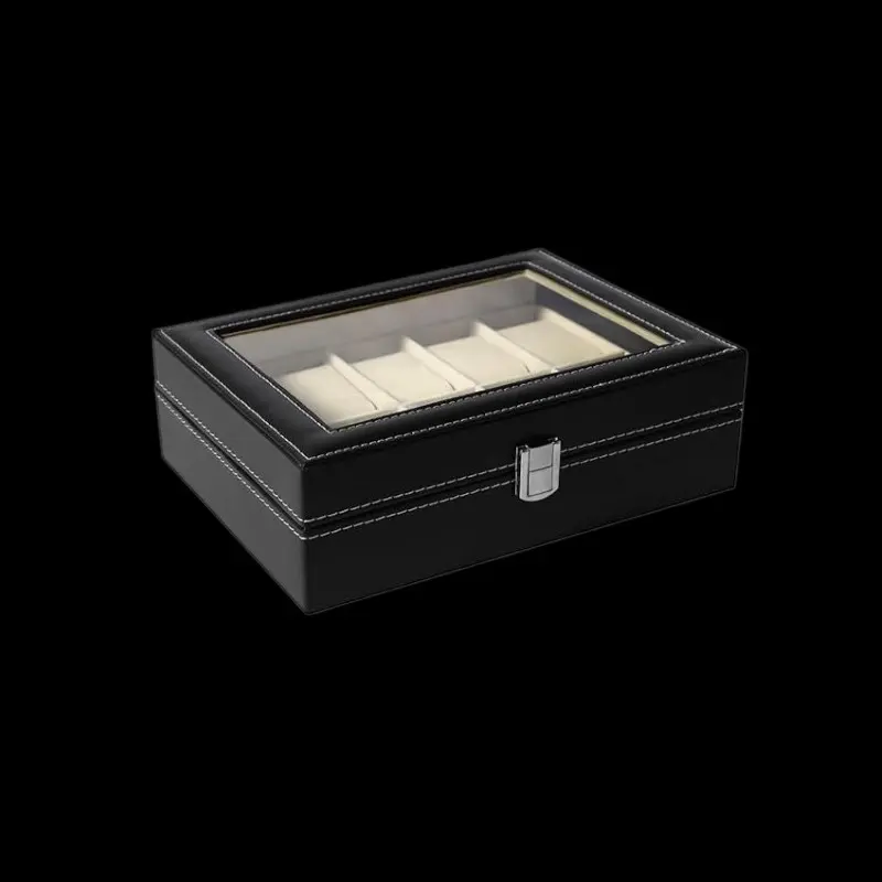 Luxury 12 compartment men's watch box | Made of synthetic leather, with a flip design and multiple compartments for stable support, a large capacity watch storage box.