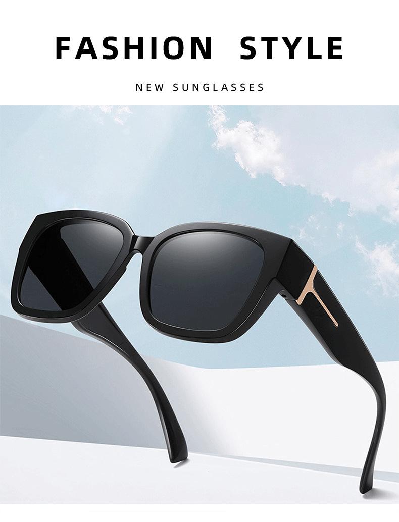 Large-frame high-definition TAC sunglasses with a unique T-shaped design