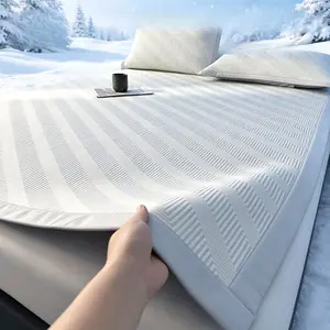 Summer Bean Bag Ice Silk Mat, Solid Color, Soft Bed Sheet, Single Piece, Ideal for Hot Weather, Comfortable and Cool
