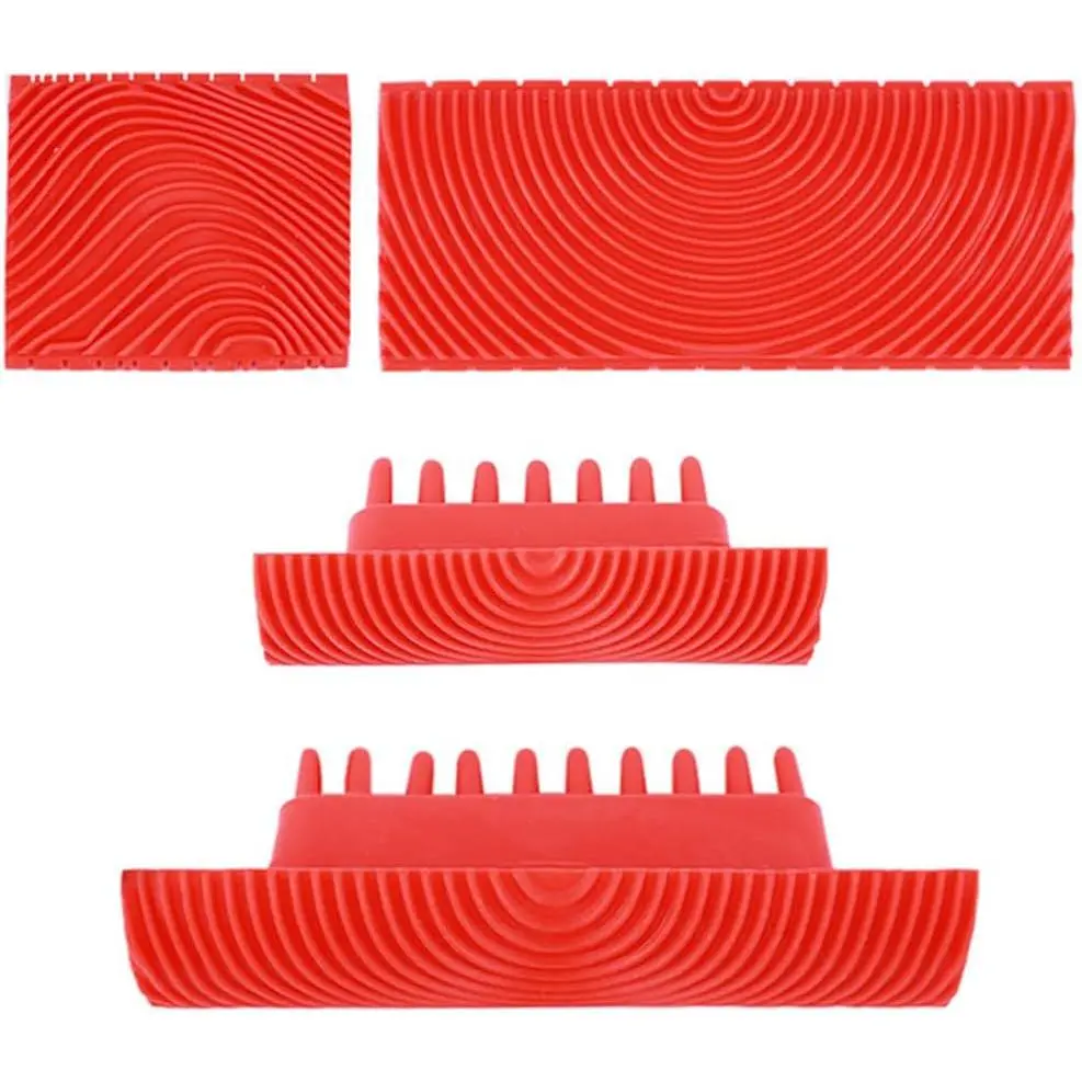 4 count  Grain Tool,  Graining Painting Tool, Texture   Roller Tool, Rubber Empaistic Graining Tool,   Grain Making Tool for DIY Wall Room Art Decoration