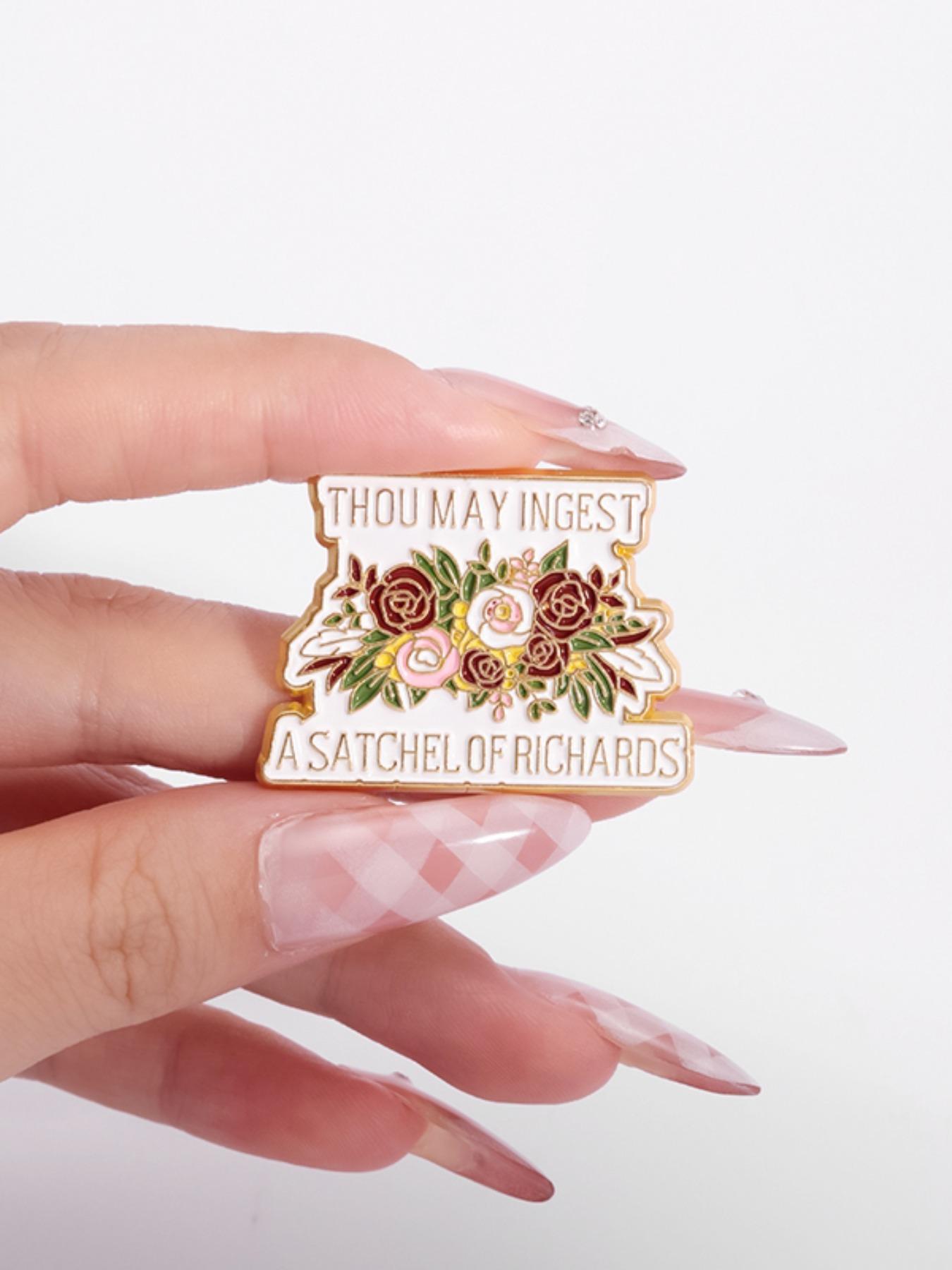 Vintage Letter & Floral Design Brooch, Hat Pins, Flower Brooch Pin, Bouquet Daisy Pin, Durable Metal Pins, Cute Clothes Badge for Women & Men, Enamel Pin Suitable for Backpacks, Jeans, Scarves, Hats Decoration