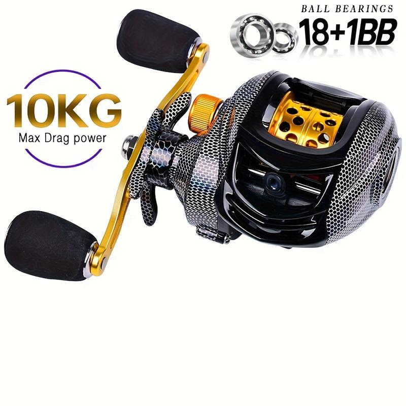 [W] Ultra Lightweight Bait Reel 22 Pounds Max Resistance Saltwater & Freshwater Rotating Fishing Reel with 18+1BB Ball Bearings Magnetic Braking System Ergonomic Handle Smooth Resistance