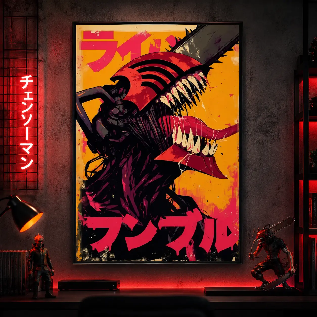 Chainsaw Man Manga Poster Denji Japanese Premium Wall Art Poster Unframed HD Print Home Office Decor Unique Trendy Gift, Canvas Wall Art Print, Anime Room Decor for Bedroom Dorm Gaming Room, Japanese Manga Poster, Gift for Anime Fans