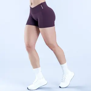 Vision 4.5" Seamless Shorts for Women, V-Ribbed Waistband Squat Proof Active Shorts, Invisible Scrunch Butt Lifting Sculpting Workout Shorts