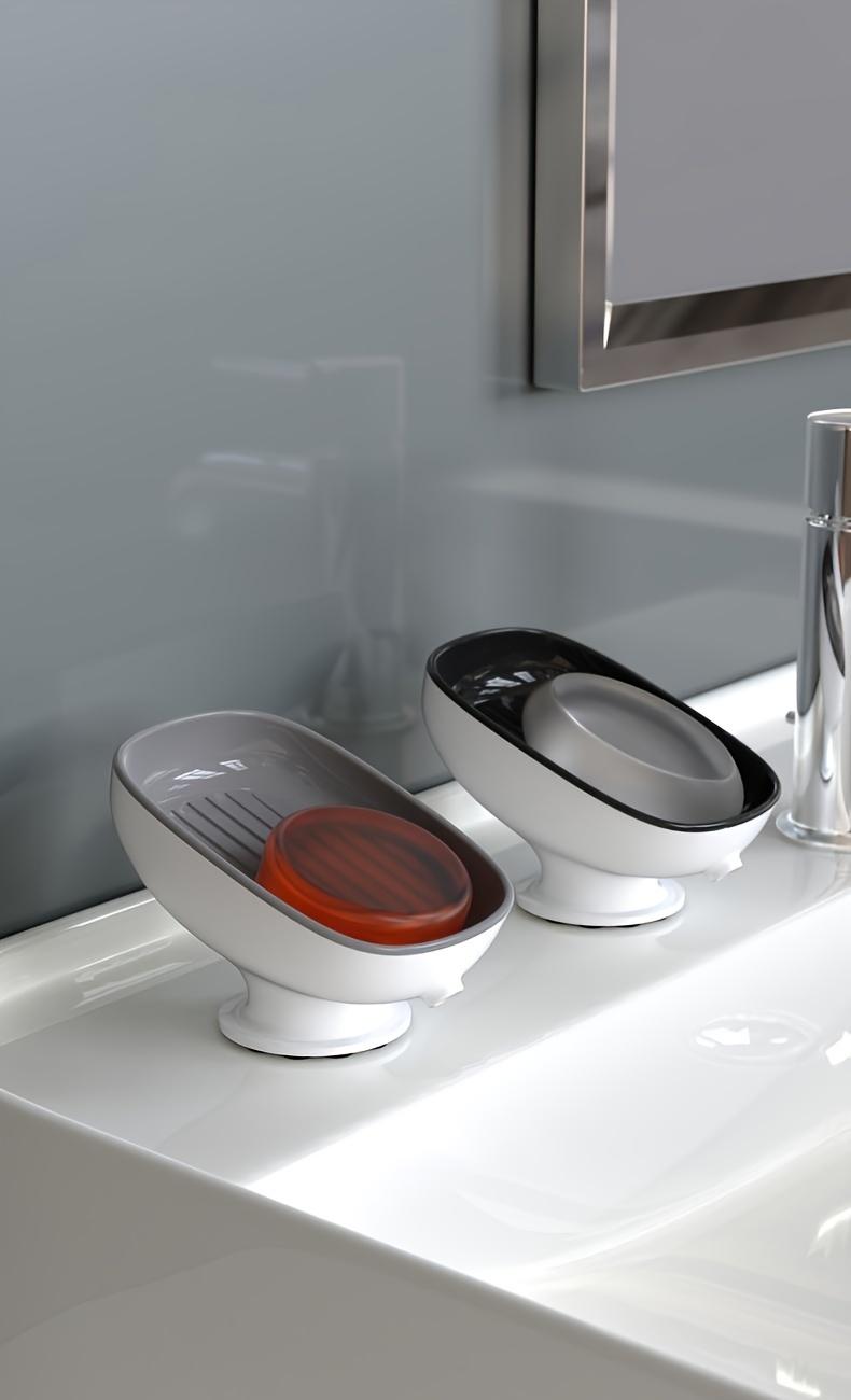 Adjustable-Angle Soap Holder – Punch-Free Suction Cup with Detachable Tray & Drainage Hole, Stylish New Design