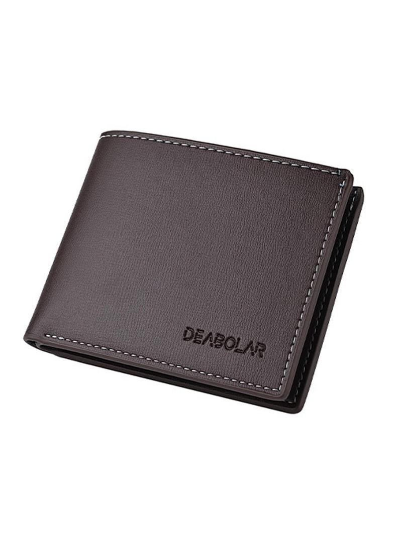 Men's Business Fashion Bifold Wallet, Simple Style Plain Color Wallet, Casual Trendy Wallet for Work & Daily Use