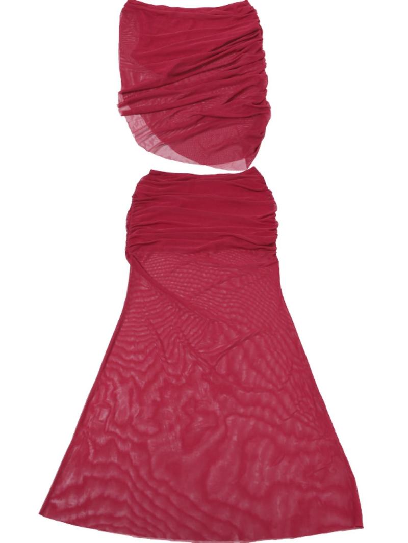 Women's Solid Color Crop Sleeveless Top & Maxi Skirt Two-piece Set, Elegant Fashion Casual Outfits for Daily Outdoor Wear, Women Clothing for Summer, Womenswear