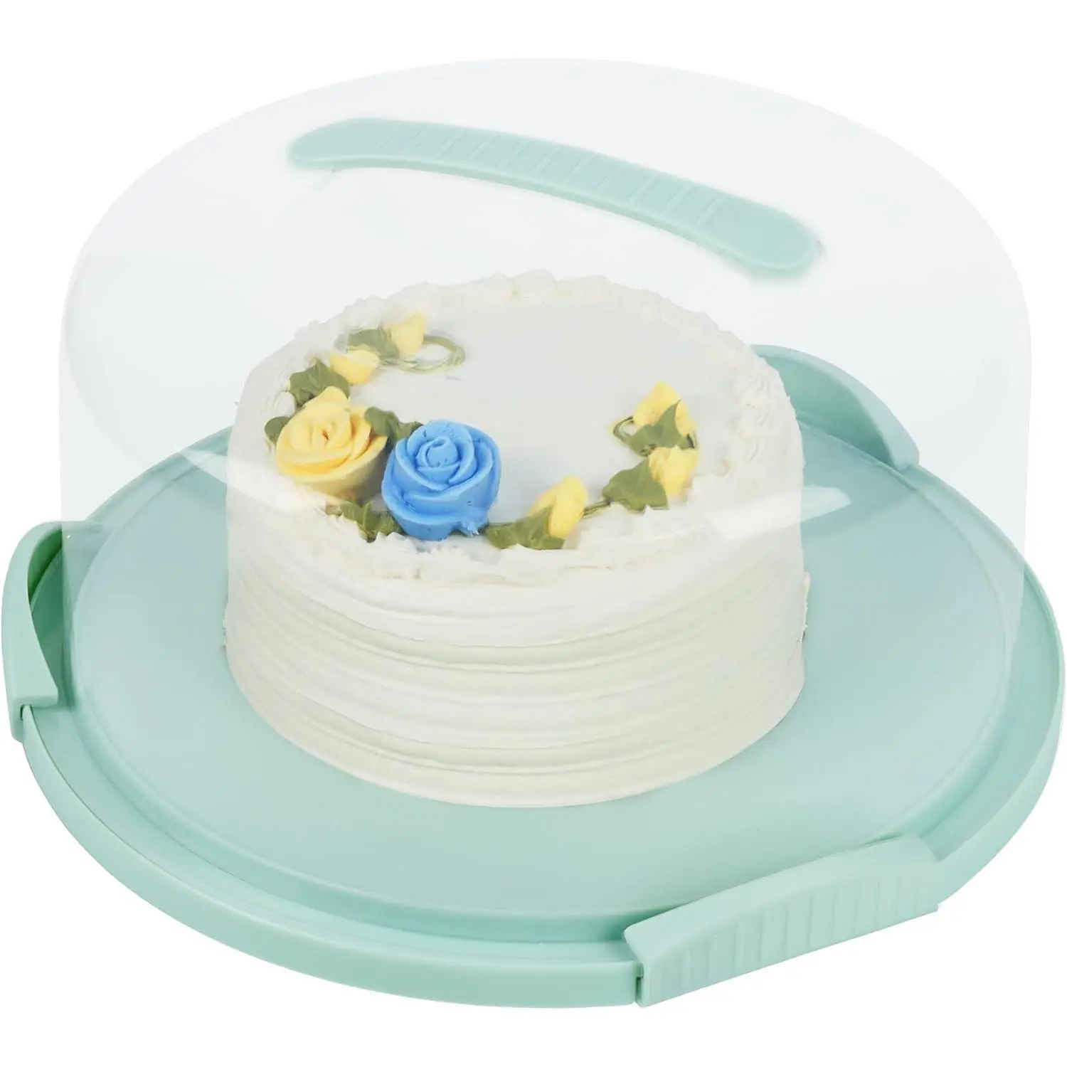 EXTRA LARGE Cake Carrier - Holds up to 12 Inch 3-Layer Cake | Cake Container with Server Cake Carrier With Lid And Handle Cake Holder with Lid/Cake Cover Cake Plate Clear Cake Dome
