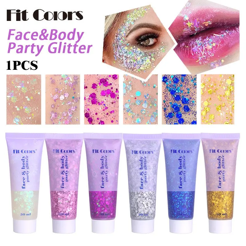 Face & Body Glitter Gel | Body Shimmer, Perfect for Concerts, Festivals, Raves, and Party Makeup, Multi-Purpose Sparkle Glitter Gel, Easy to Apply and Remove