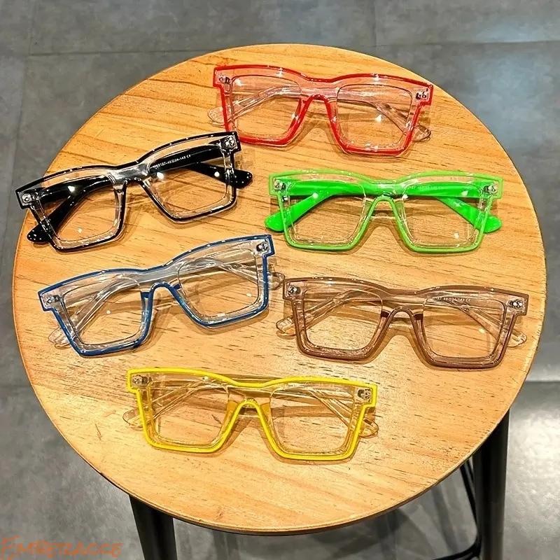 Blue Light Glasses for Men & Women, Stylish Square Frames Eyeglasses, Summer Travel Essentials, Fashion Eyeglasses for Work & Daily Wear, Perfect for Students, Eyewear