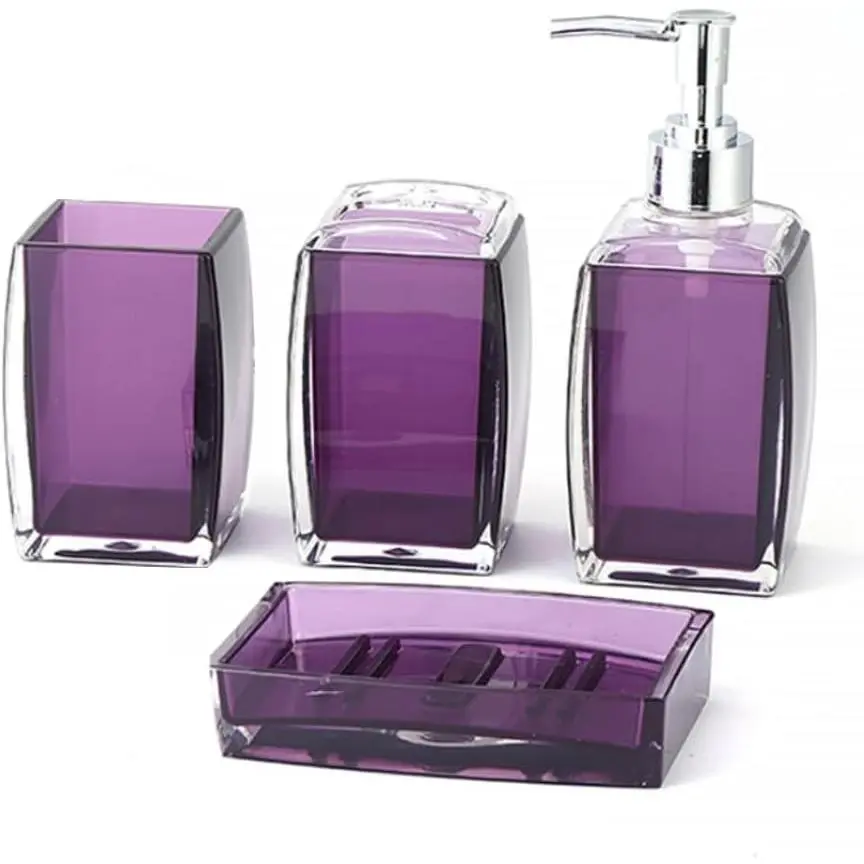 Bathroom Accessories Set,Soap Dispenser,Soap Dish, Holder, Tumbler,  Bathroom Accessories Set Complete, Modern Bathroom Décor,  for  (-4PCS)