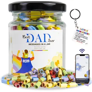 90 Messages in a Jar for Dad with NFC Keychain, Dad Birthday Gift, Gifts for Dad, Christmas Gifts for Dad, Dad Gifts from Daughter, Best Dad Ever Gifts, Dad Giftsgift
