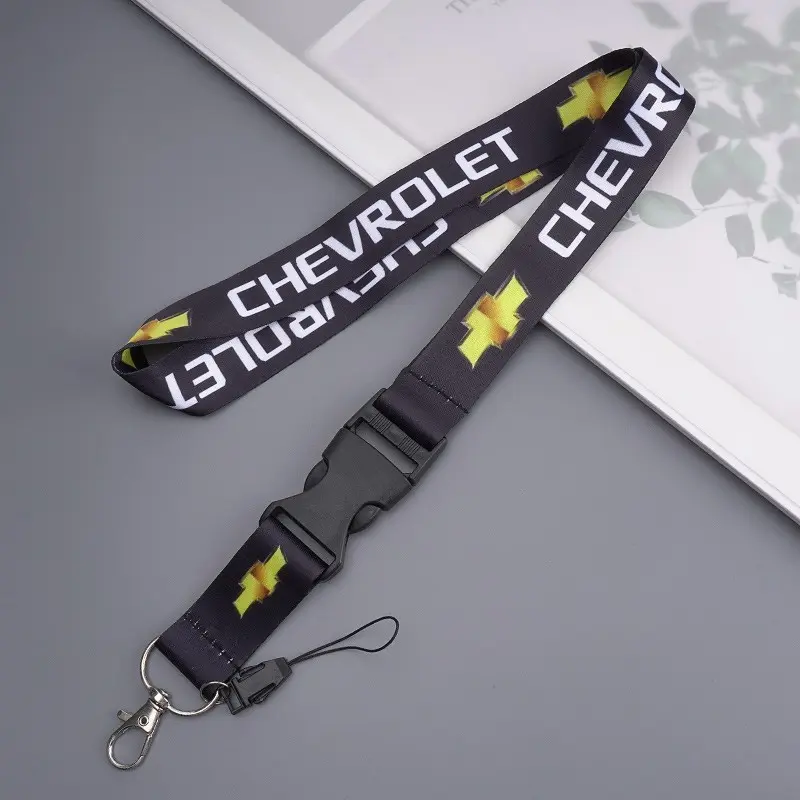 Fashion Car Keychain Staff Badges Lanyard, ID Card Holder Neck Strap, Compatible with Chevrolet Aveo Matiz Cruze Malibu Orlando Spark Sail S10