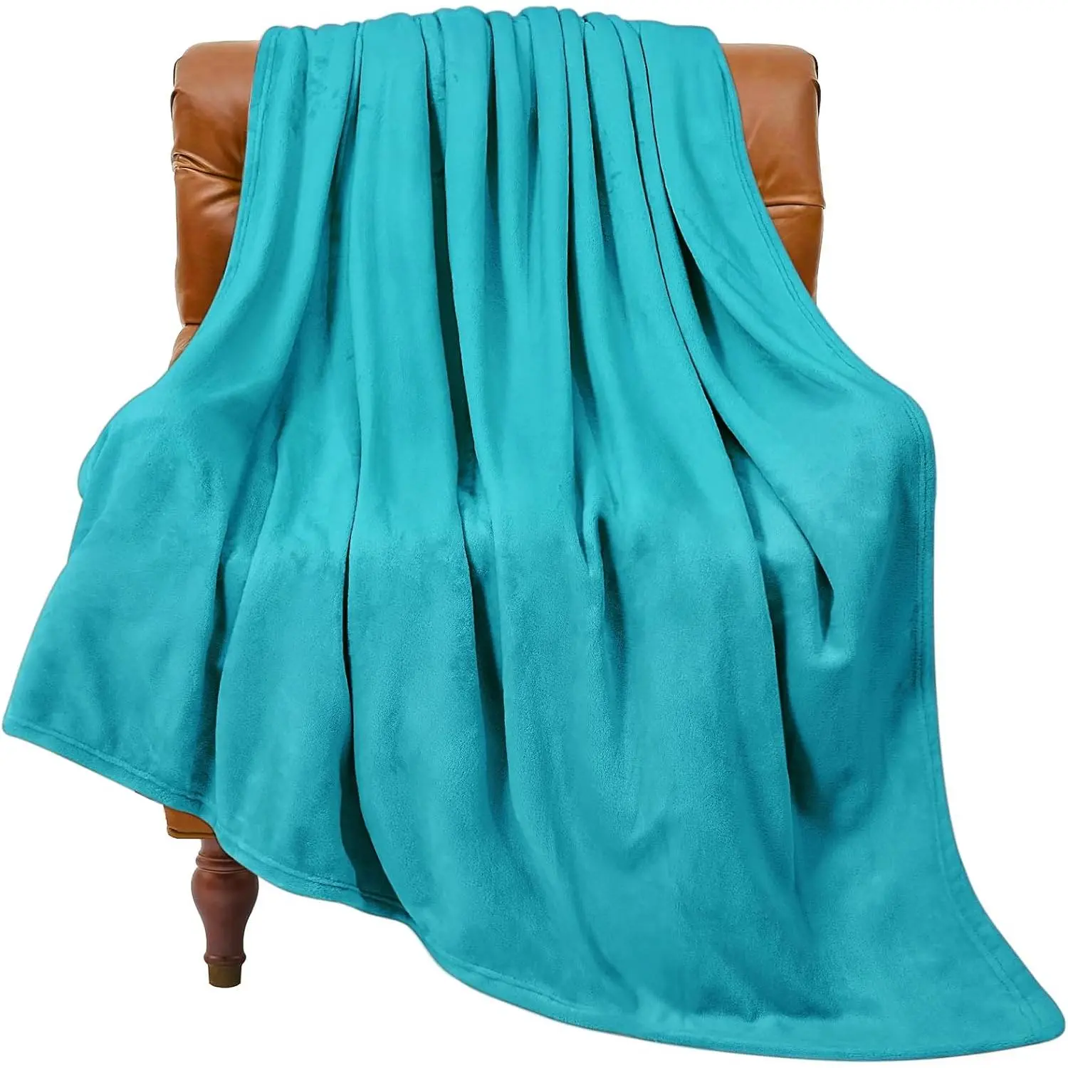 Fleece Blanket Teal Throw Blanket for Couced, Luxury Plush Cozy Fuzzy Blanket 50" x 60", Soft Warm Lightweight Throw Blanket for Travel Camping