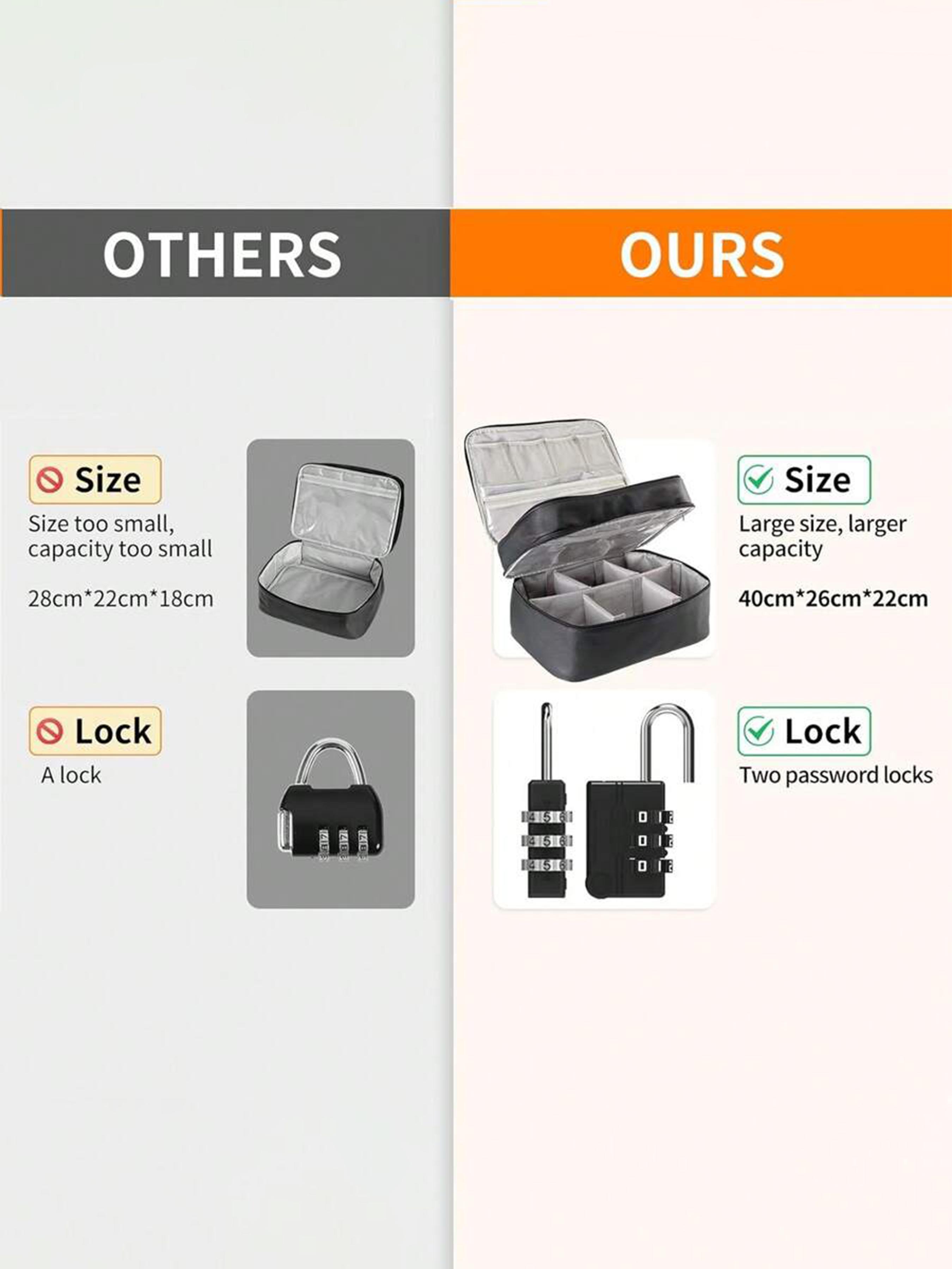 Lockable Adult Toy Storage Bag - Large 15.7" x 10.2" x 8.7" Premium Faux Leather, Soft & Durable, Discreet Adult Toy Organizer with Dividers, Includes 2 Locks, Storage Tote