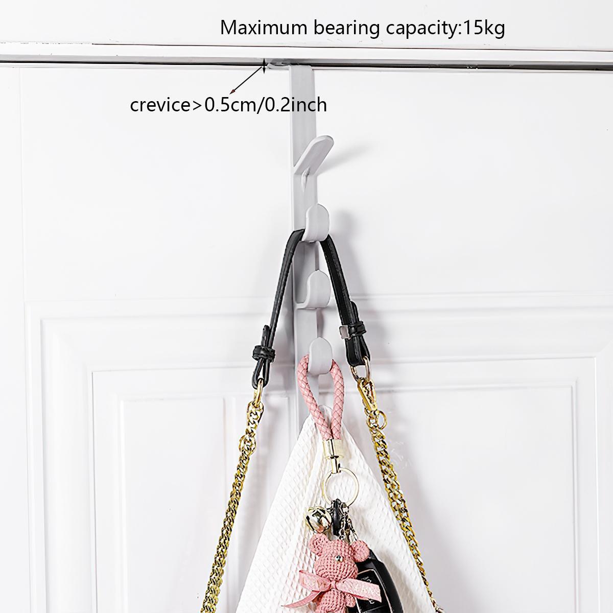 Vertical Plastic Door Hook, 3 Counts Door Back Hanging Hook, Multifunctional Home Storage Hook, Clothes Bag & Hat Hanger, Dorm Essentials, 2024 Storage Organizer
