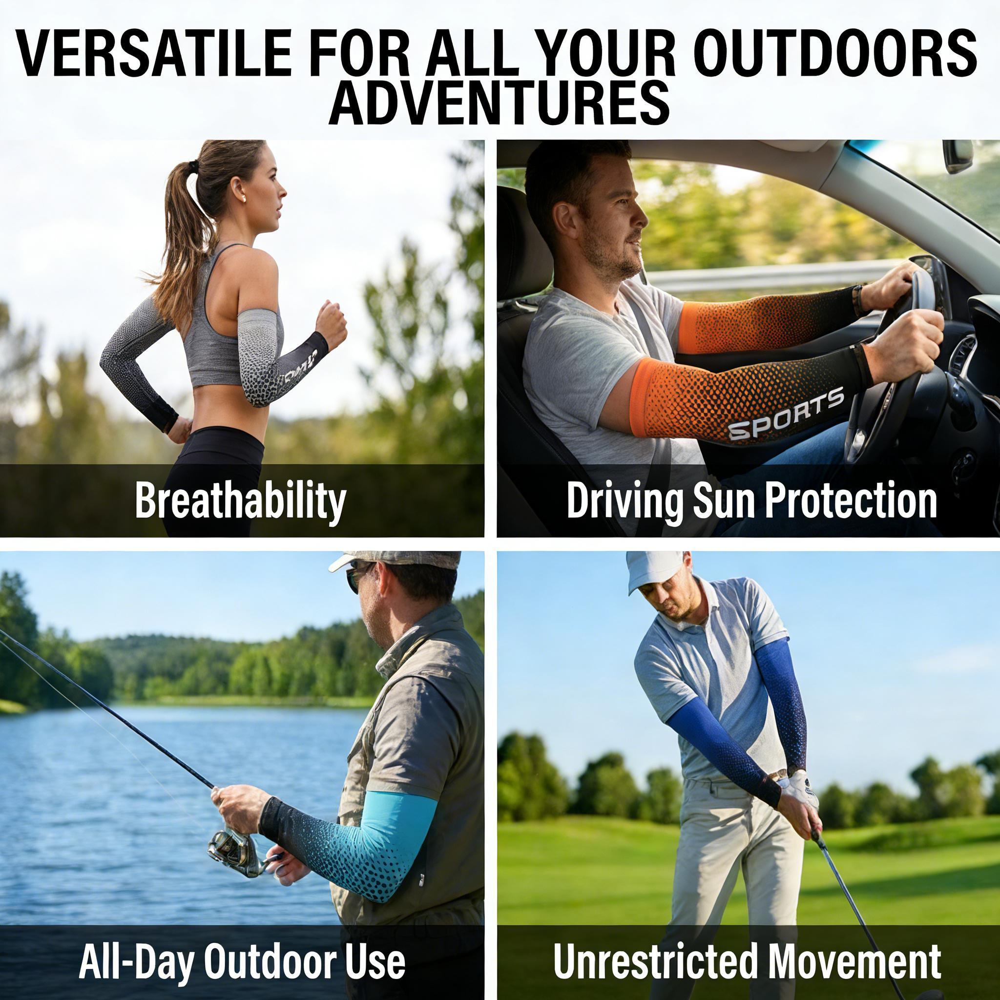 5 Pairs Summer UV Blocking Arm Sleeves | Breathable Cooling Sun Protection | Outdoor Sports Arm Covers for Men Women | Value Pack