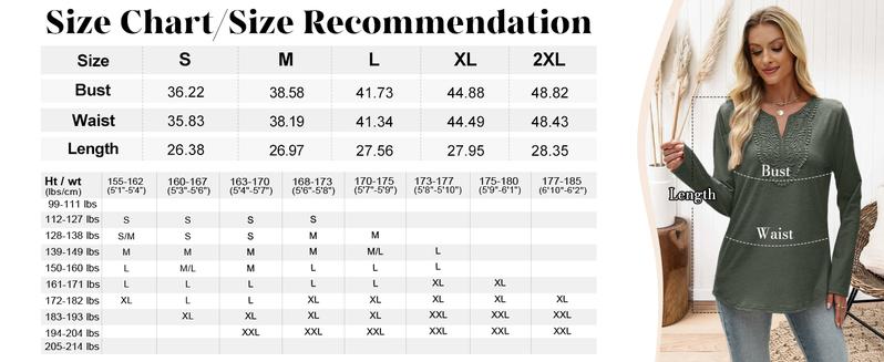 WIHOLL Boho Tops for Women Blouses Dressy Casual V Neck Long Sleeve Shirts Fall Outfits Trendy Vacation Clothes Chic Womenswear