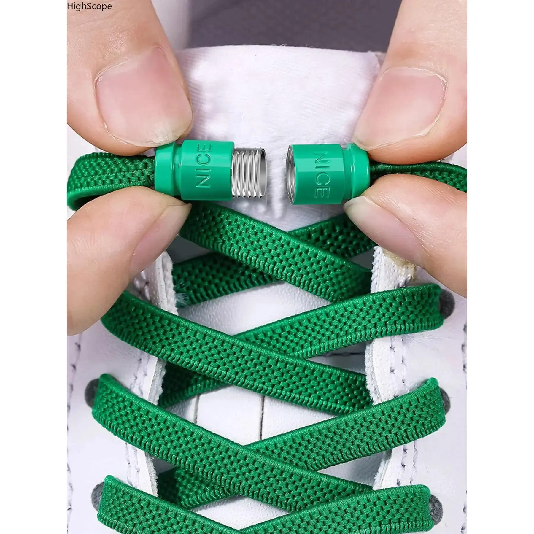 Classic No-Tie Shoelaces for Men and Women, Elastic Fabric Laces with Adjustable Buckle for Quick On/Off Casual Footwear