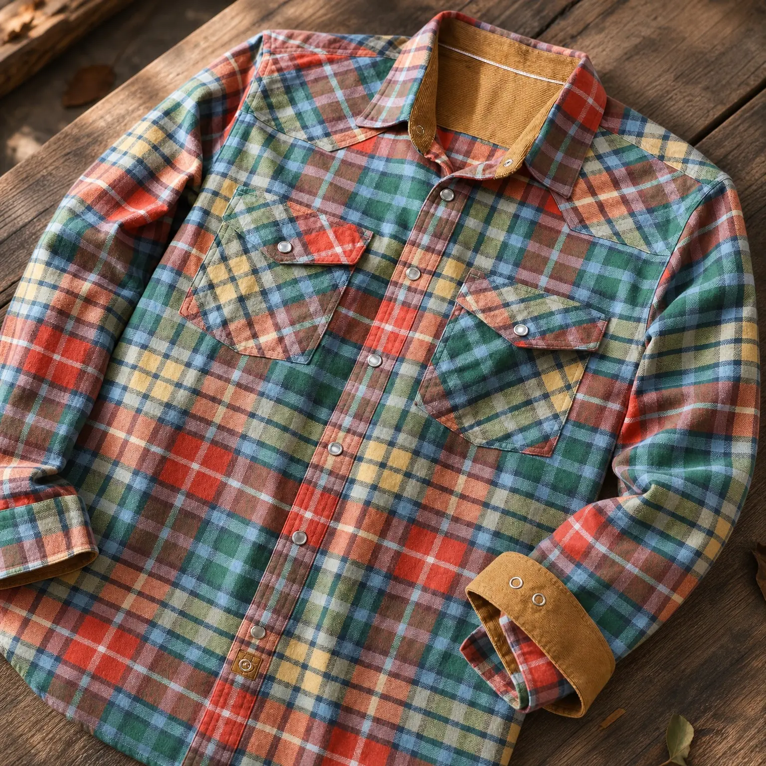 Men's 6 oz Flannel Shirt Western Pearl Snap Long Sleeve | 100% Cotton Winter Casual Cozy Vintage Cowboy Work Durable Plaid Soft Easy Care Fall ShirtGift
