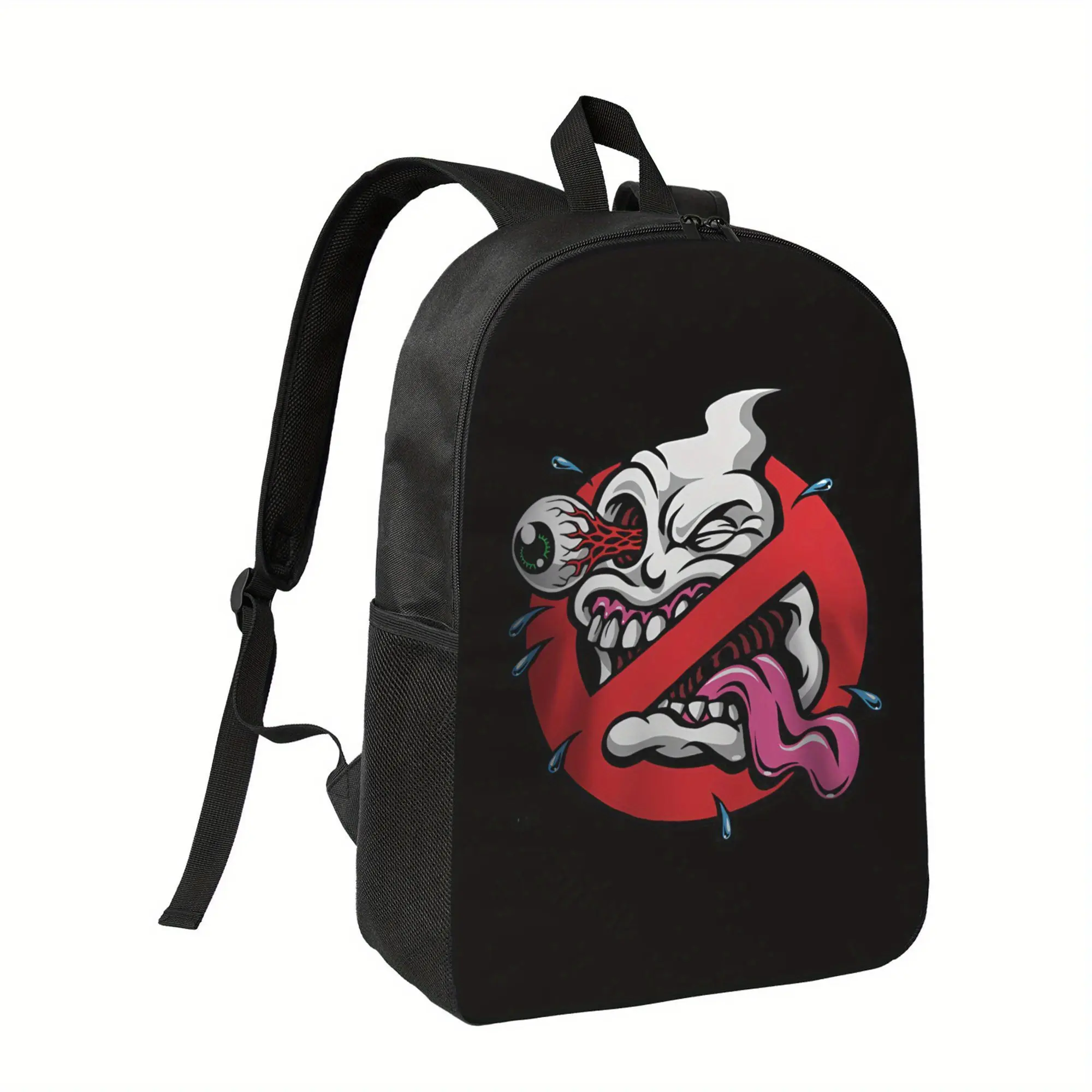 Ghostbusters Movie Backpack - "No Ghosts Allowed" Design, Adjustable Shoulder Straps, Suitable for College, Travel, Work - Fan Gift