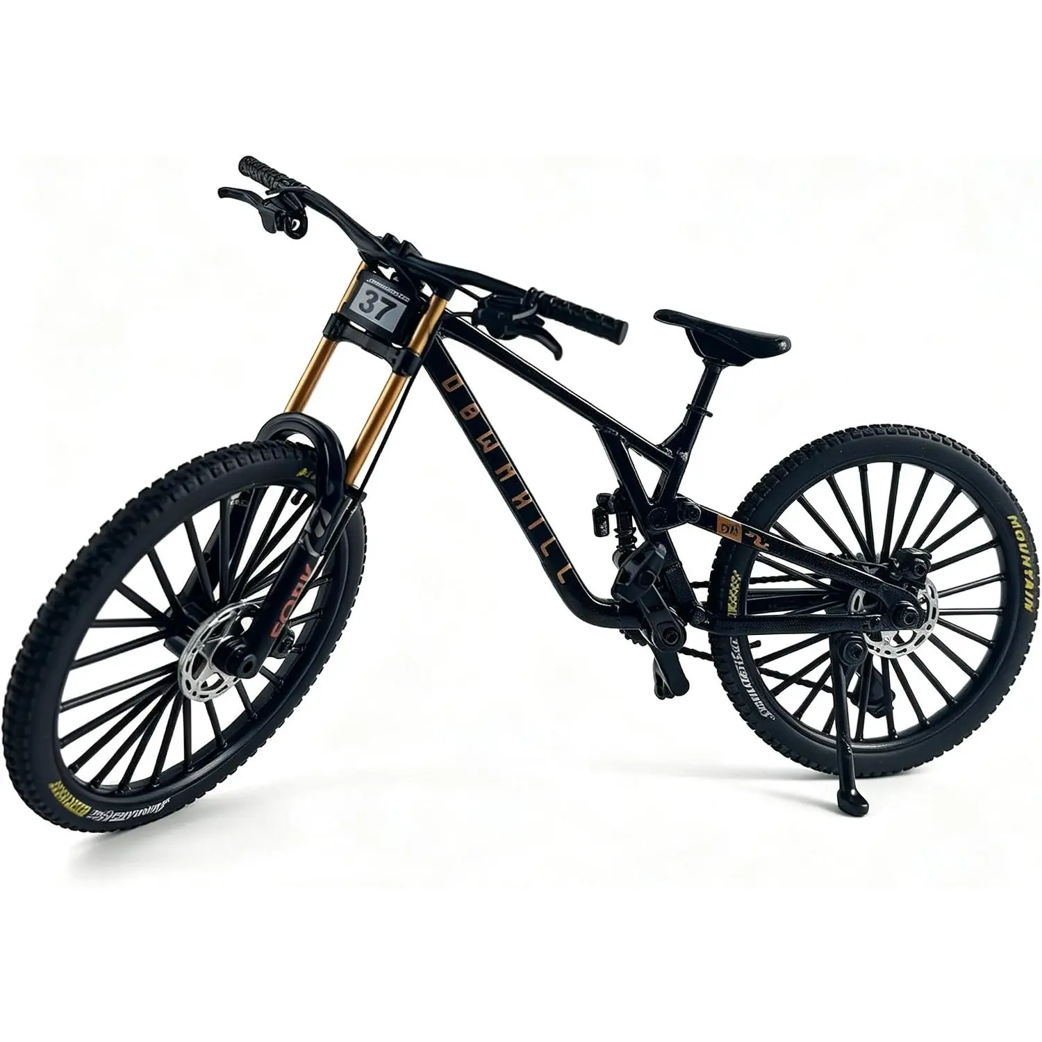 Finger Mountain MTB Bike Model for Adults 1:6 Scale, Black | Finger MTB Bike, Downhill Miniature Bicycle, For Adults, Cake Topper, Desktop Decoration