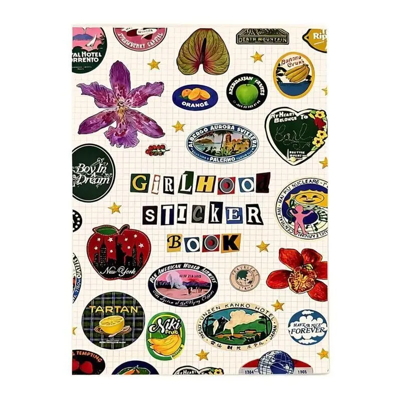 The DIY sticker book contains a variety of retro-style stickers, cute illustration stickers, and creative gifts for teenagers for the start of the school year, back-to-school season, Christmas, and New Year.