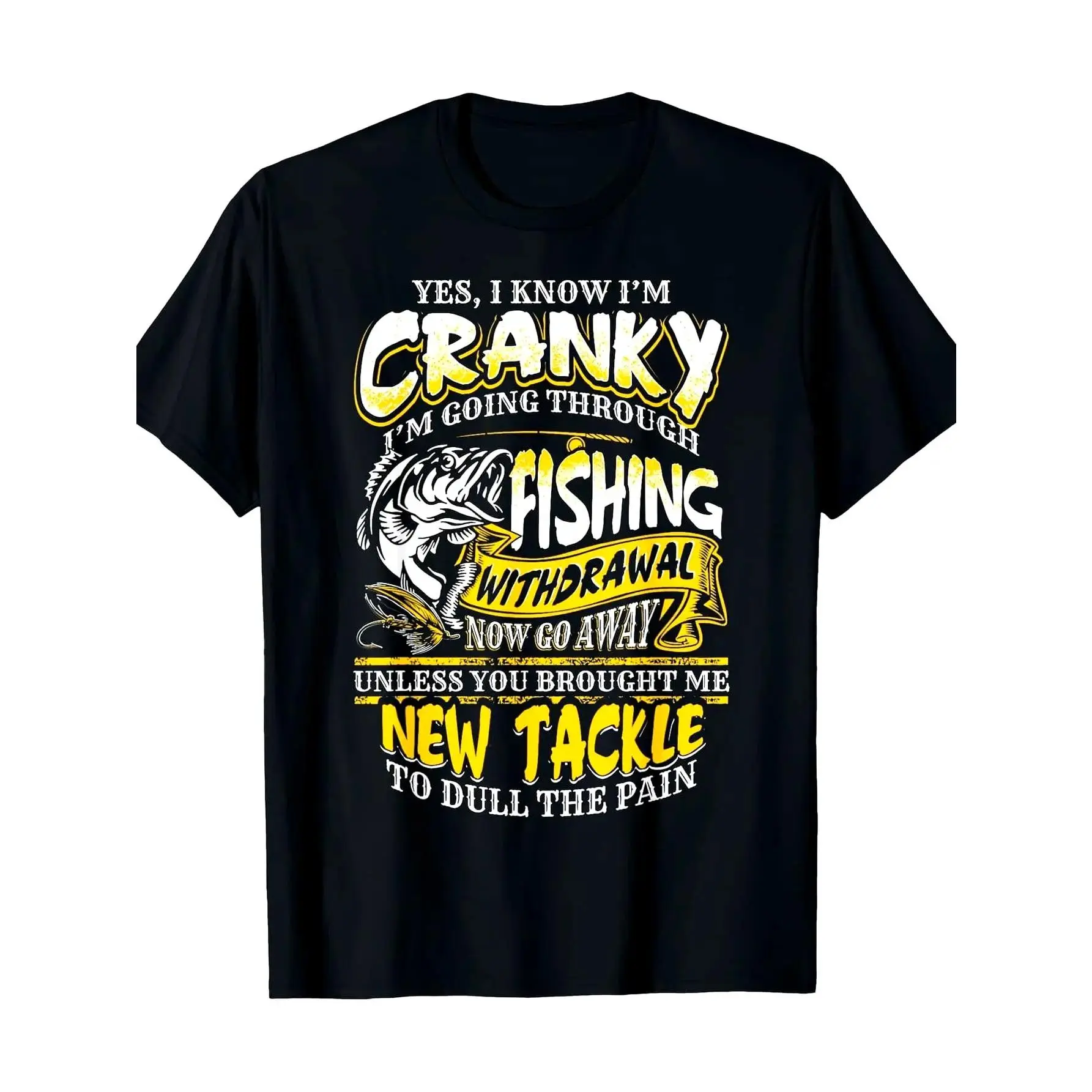 Men's Fun Fishing T-Shirt with "I'm Not...I'm Fishing Seasonal Catch" Slogan & Fish Hook Design - Humorous Gift Suitable for Anglers, Short Sleeve Crew Neck Casual Shirt, Machine Washable for All- Wear for Fishing Enthusiasts, PLUS SIZE