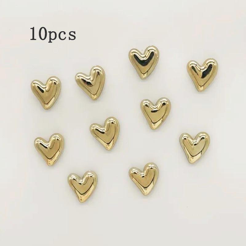 10pcs Refrigerator Golden Heart Magnets, Cute Love Decoration Magnet Set for Home Kitchen and Office Whiteboard, Valentine's Day Gift for Friends and Loved Ones, Refrigerator Kitchen Magnet