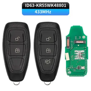 433Mhz ID63 80Bit Chip KR55WK48801 For Ford Focus C-Max Mondeo Kuga Fiesta B-Max Smart Remote Key Keyless