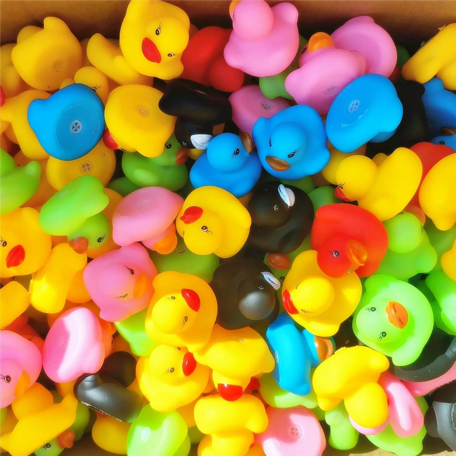 12 Pcs Unisex Thermoplastic Mini Rubber Ducks Set Pack, Squeaky Fun Baby Bath Toys for Bathtub, Party Decoration Supplies (Baby Bath Supplies)