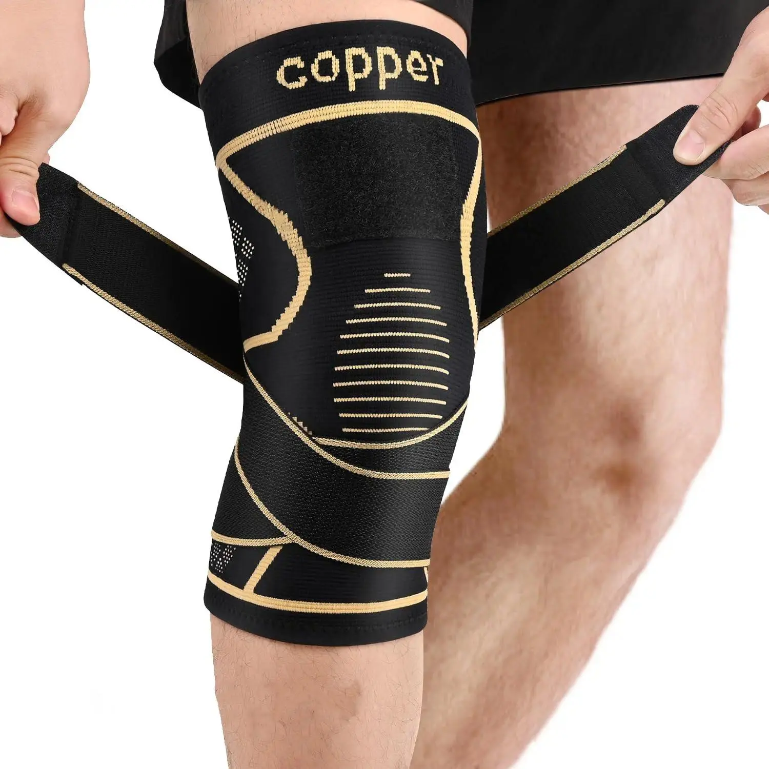 2-Pcs/Set Breathable Knee Pads for Women & Men, Comfortable Compression Sleeve Knee Pads, Workout Sports Straps for Meniscus & Arthritis Care, for Running, Jumping, Gym, Daily Training, Sports Knee Brace