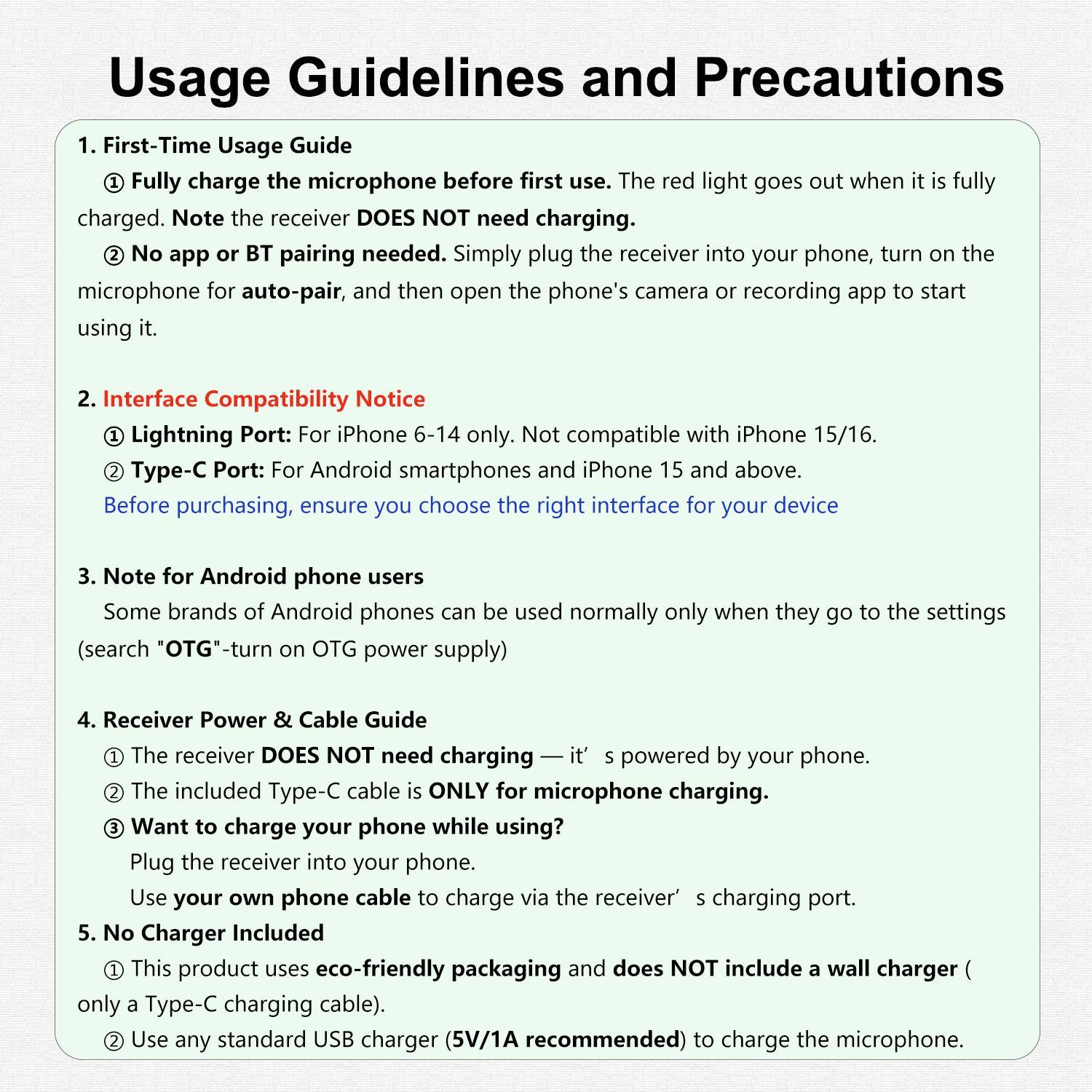 Professional Wireless Lavalier Microphone with Intelligent Noise Cancelling, Plug & Play for iPhone and Android Smartphones, Rechargeable Lapel Mic for Video Recording, Teaching, Interviews and Podcasts