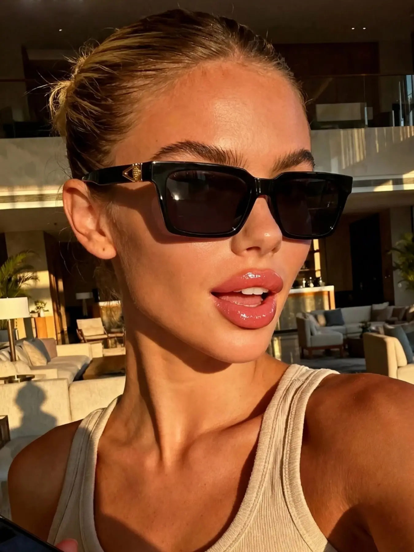Korean Style Square Sunglasses, Perfect for Travel, Beach, Business Casual, Gift, Driving, All Seasons, Boho Style, Decorative Lens